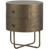 SYS ROUND SMALL CABINET METAL ANTIQUE BRASS - CABINETS, SHELVES